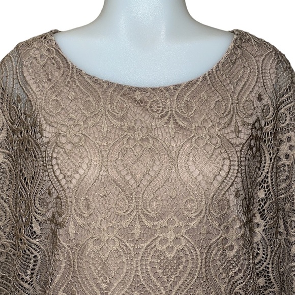 Brittany Black Nude Lace Batwing Sleeve Blouse - Picture 2 of 8